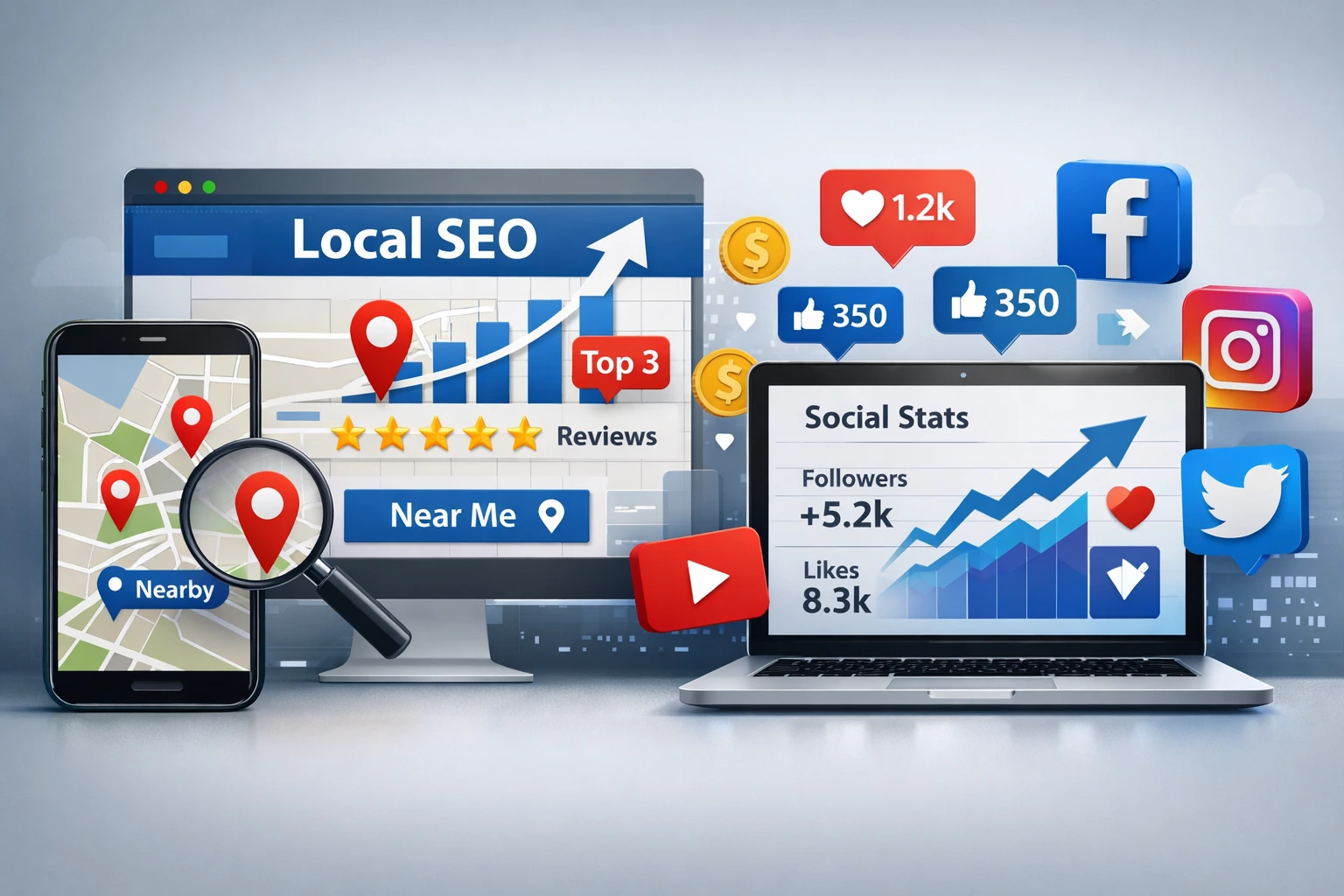 Local SEO & Social Presence Boost - seo project showcase