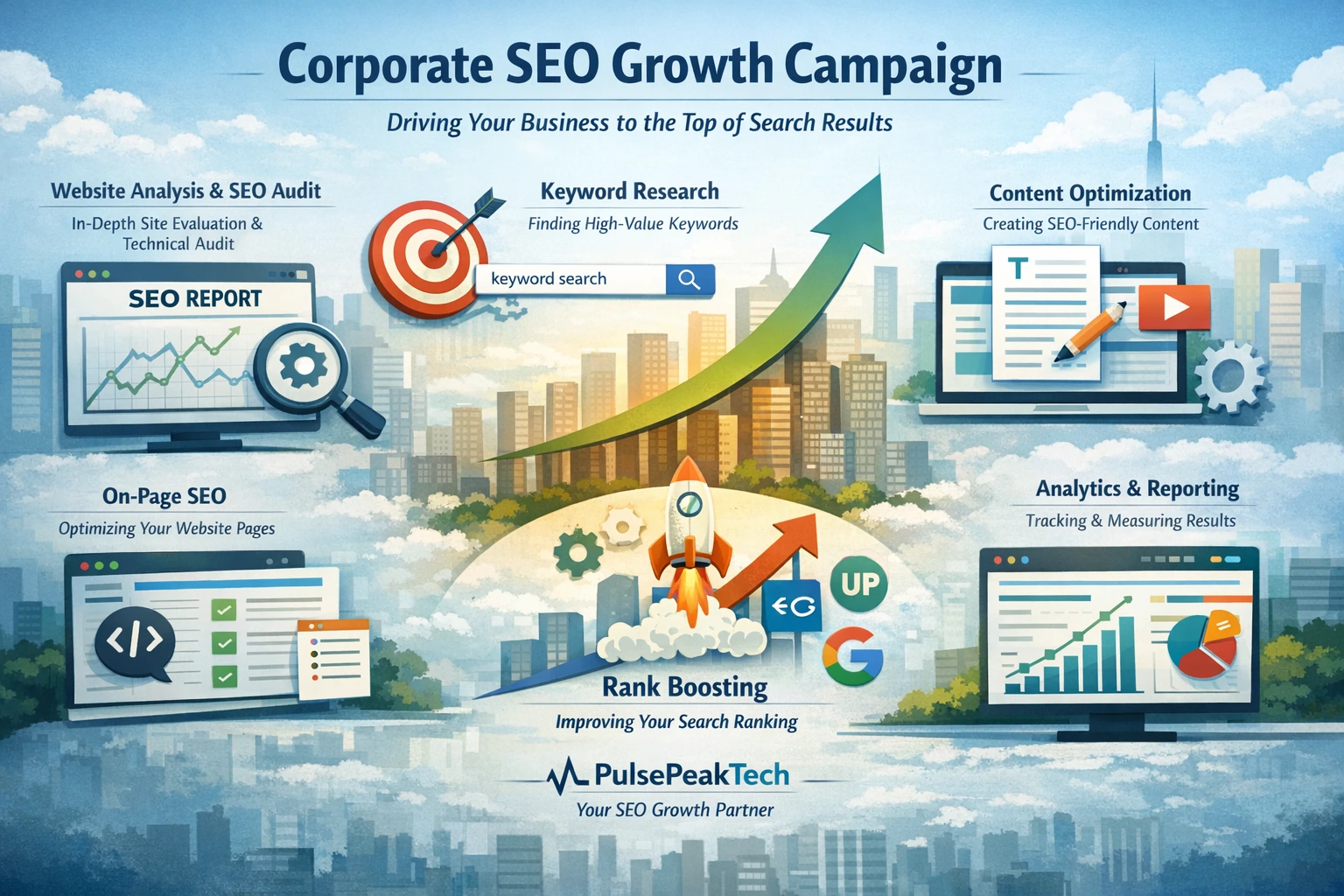 Corporate SEO Growth Campaign - seo project showcase