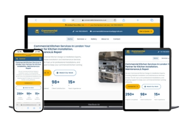 Commercial Kitchen Services Website - seo project showcase